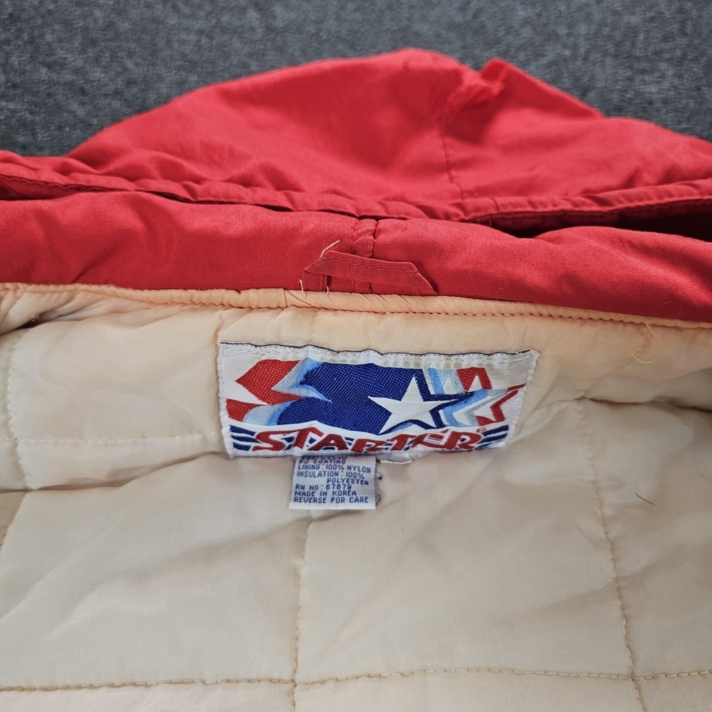 Vintage Starter San Francisco 49ers Jacket Mens Large Red Full Zip Hooded 90s - Picture 7 of 15